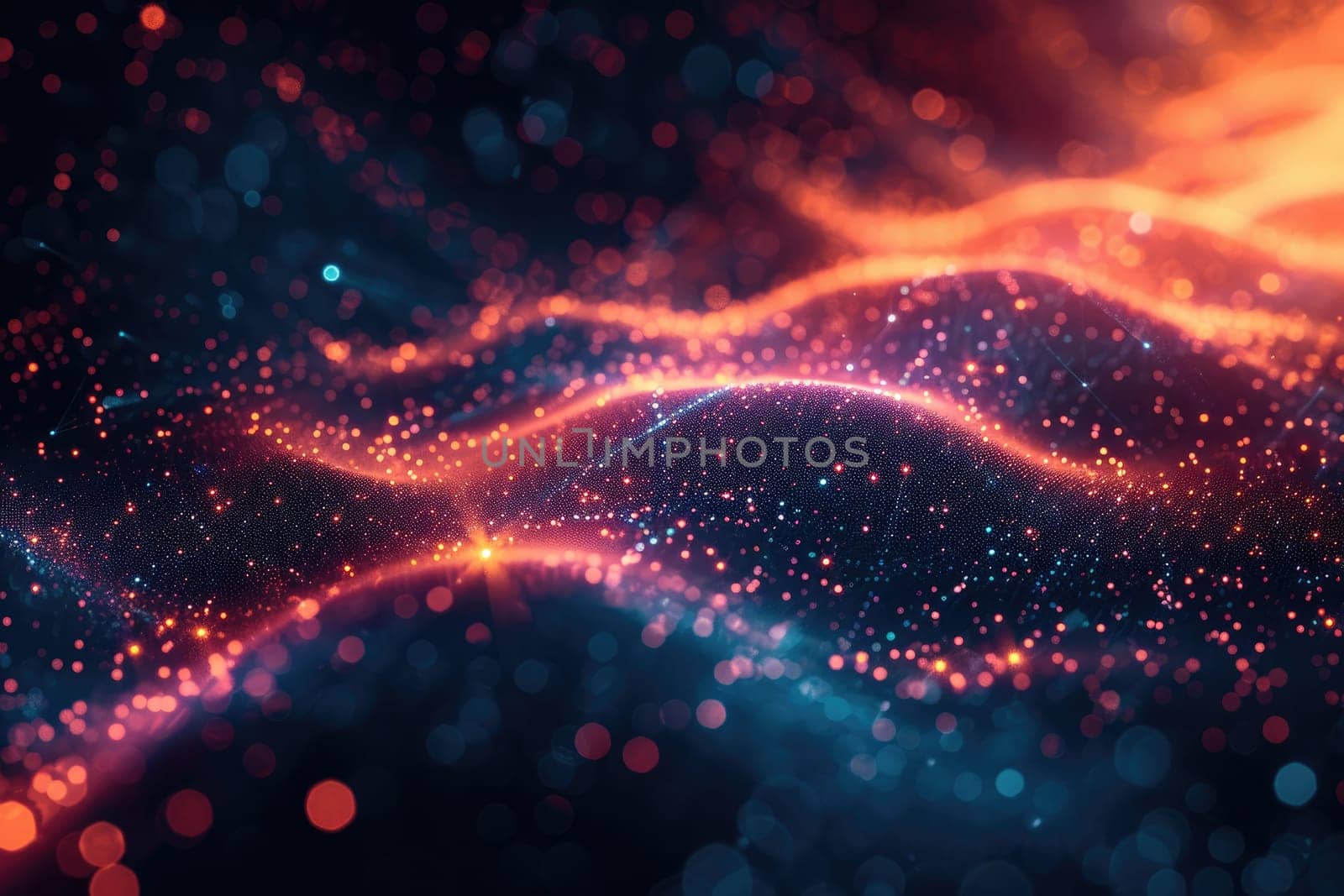 Abstract futuristic background Data Transfer. technology concept. Futuristic cyberspace background. Generative AI by itchaznong