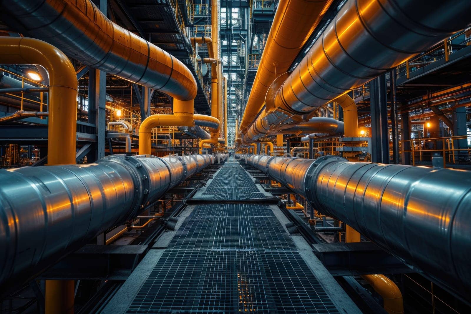 Oil pipeline and gas pipeline of oil refining and the movement of oil and gas. Generative AI.