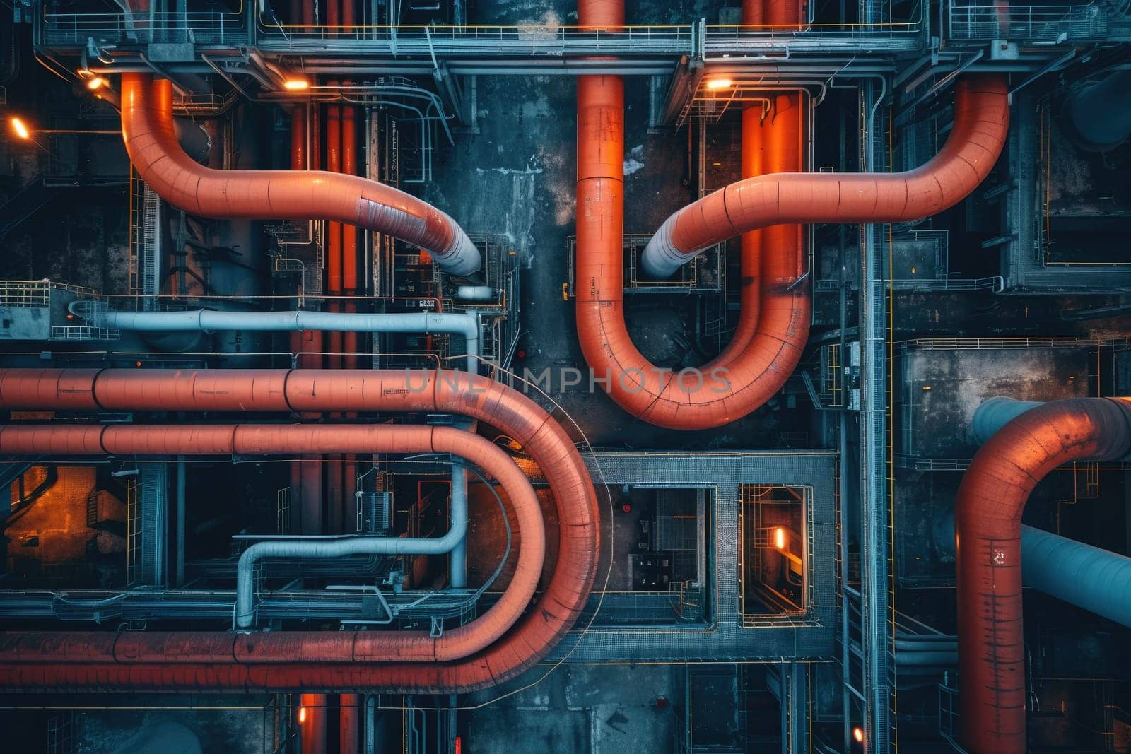 Oil pipeline and gas pipeline of oil refining and the movement of oil and gas. Generative AI.