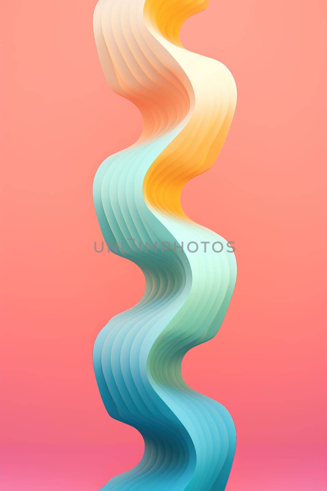 Sleek pastel waveforms in a smooth gradient, suitable for serene wallpapers, fluid design concepts, or abstract digital art. Generative AI