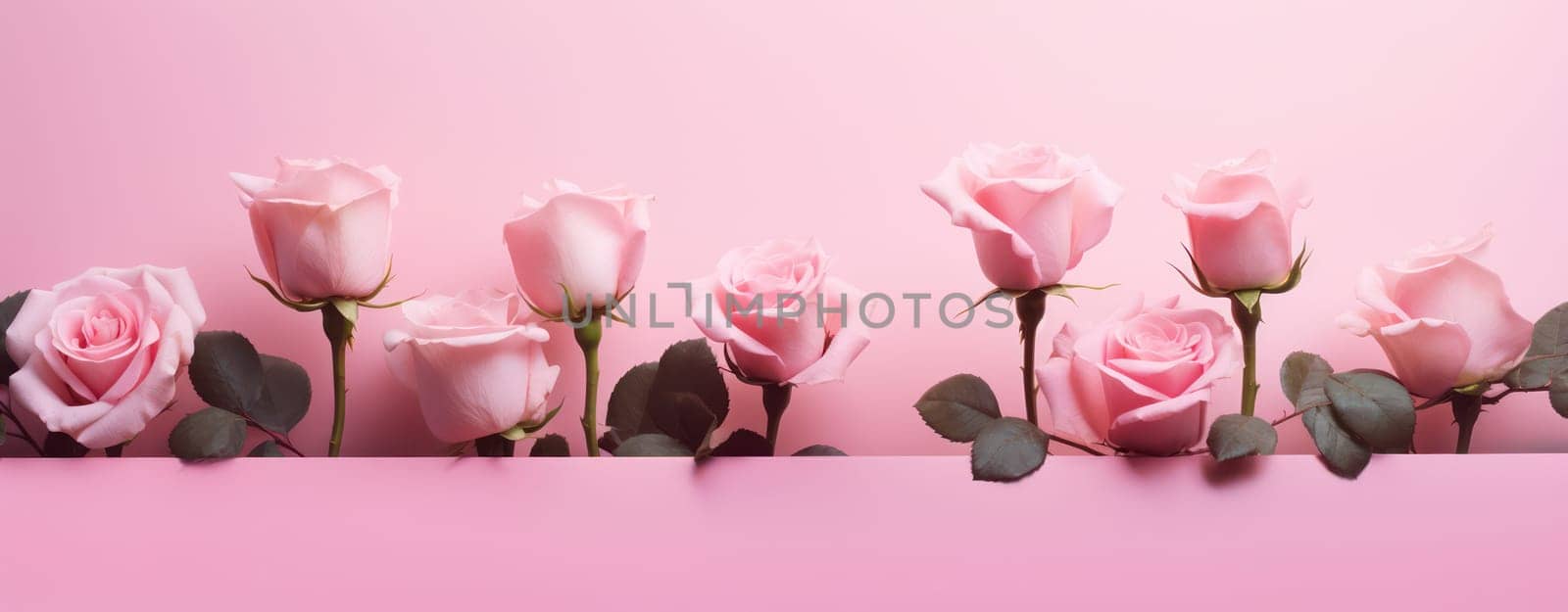 Romantic Blossoming Beauty: A Floral Love Bouquet on a Pink Spring Background by Vichizh