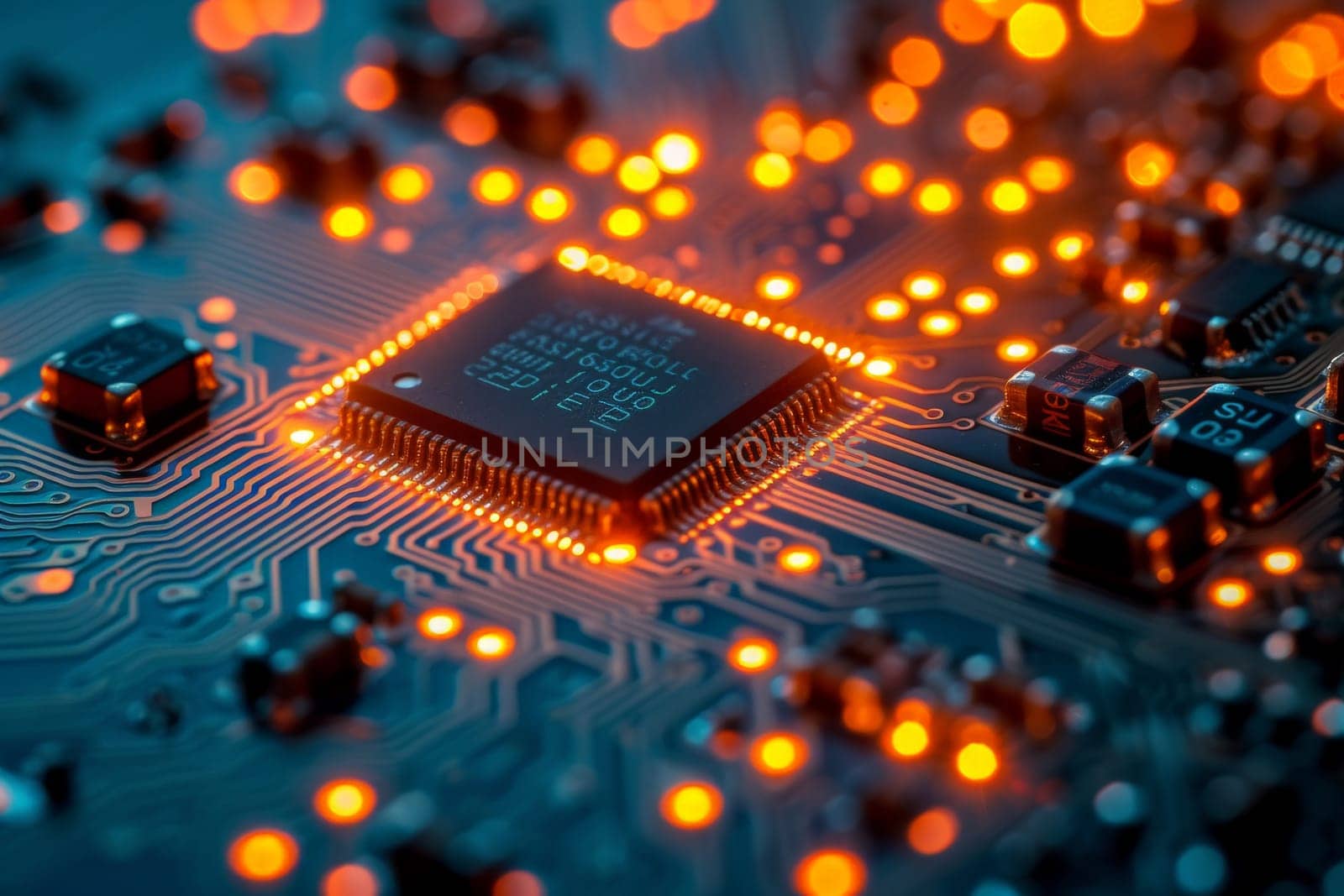 Circuit board Technology background. Central Computer Processors CPU concept by nijieimu