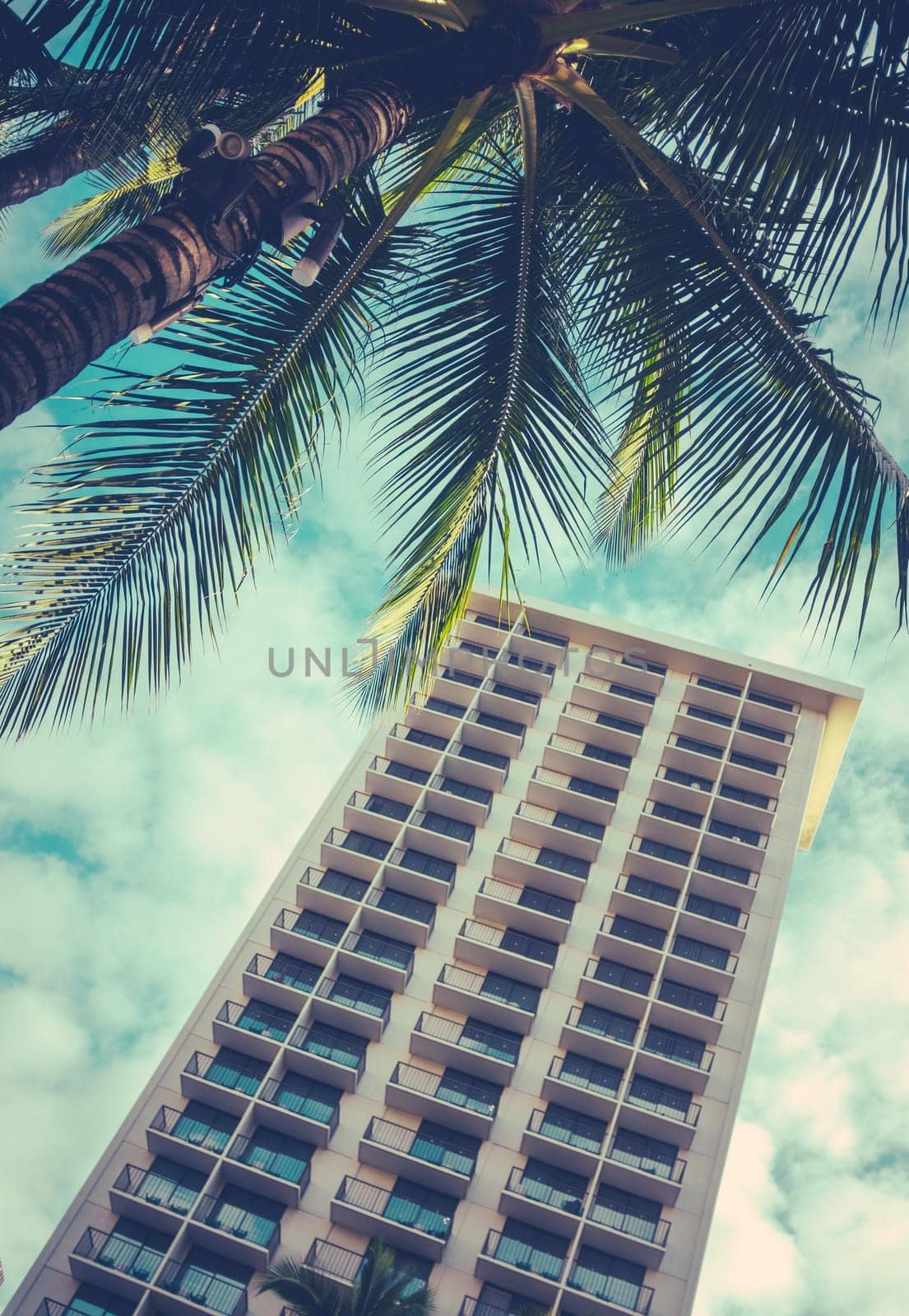 Retro Style Image Of A Hotel In Hawaii