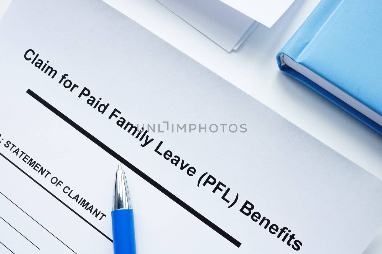 Papers for paid family leave PFL benefits.