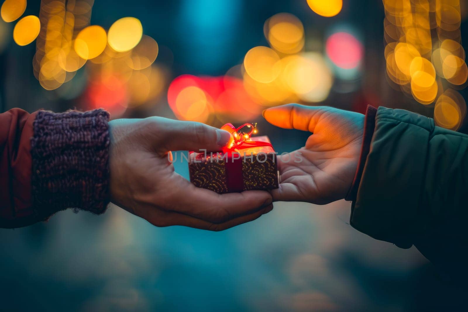 A persons hand holding a small gift box, showcasing the anticipation and excitement of receiving a special surprise.
