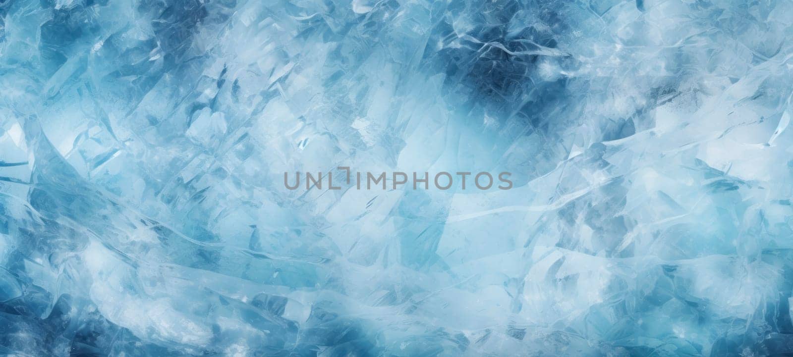 Close-up of a beautiful abstract ice texture with intricate patterns in varying shades of blue, perfect as a cold-themed background.