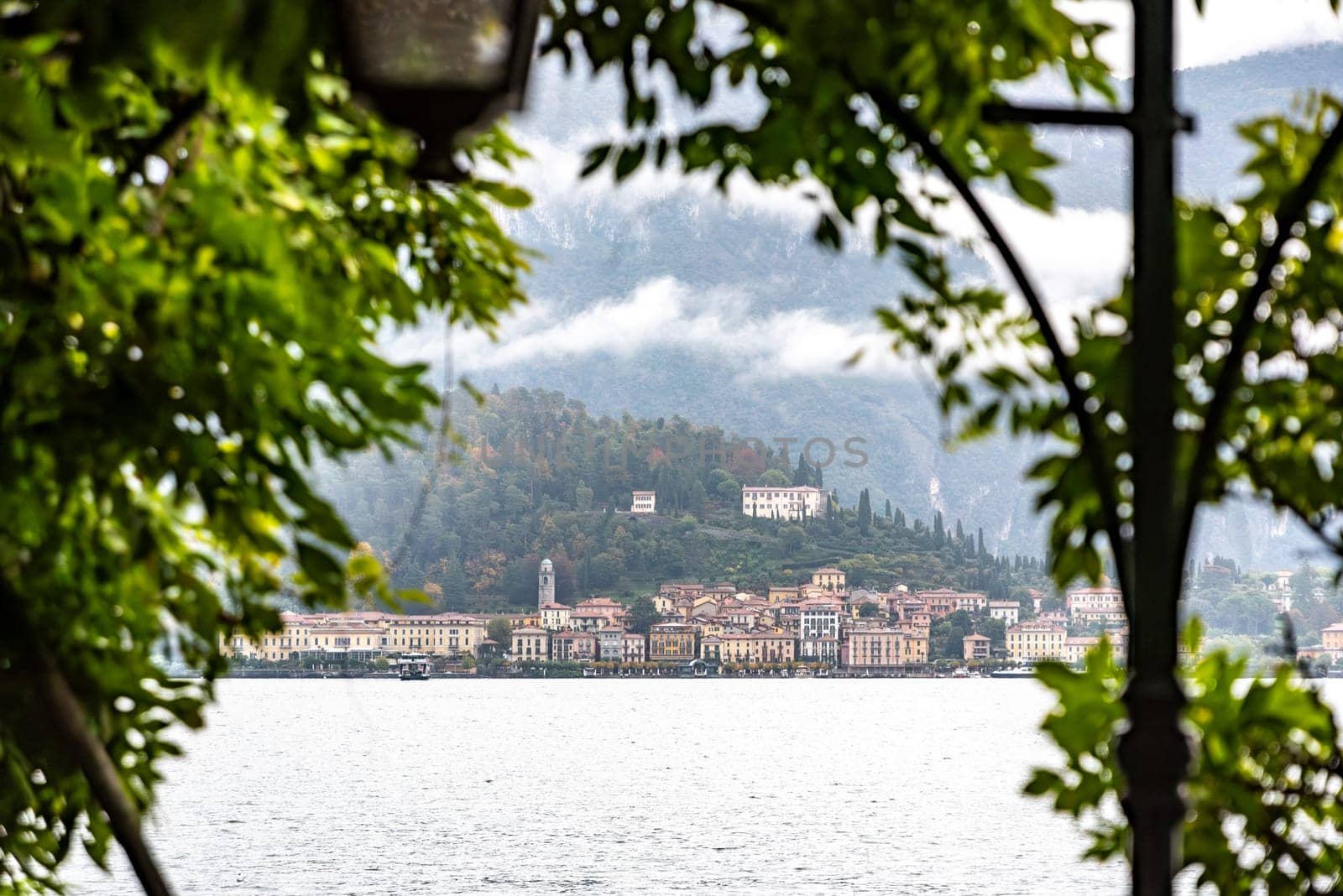 Bellagio at lake Como after rain, seen from Tremezzo by imagoDens