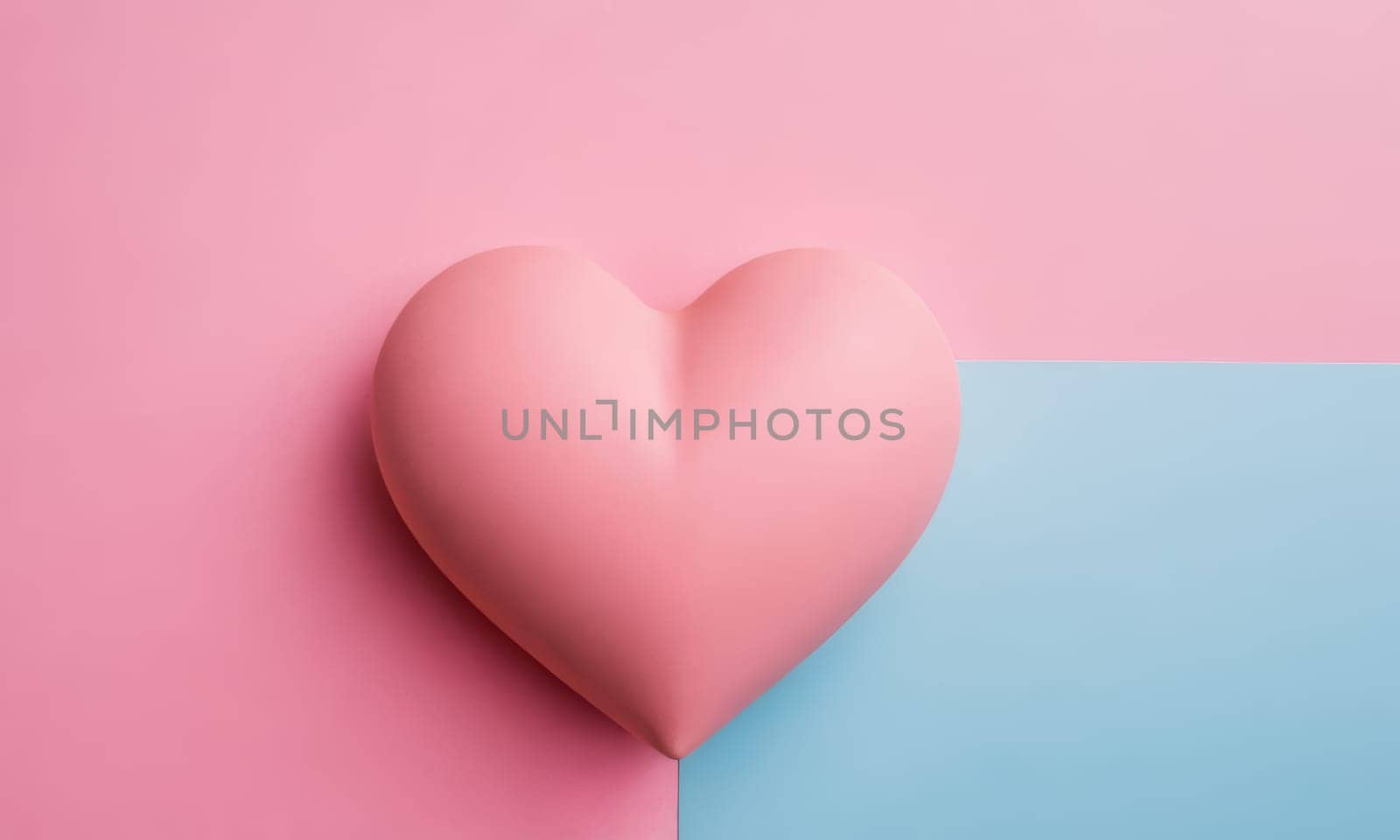 Glossy heart on a bright background. Blue and pink pastel colors by Andre1ns