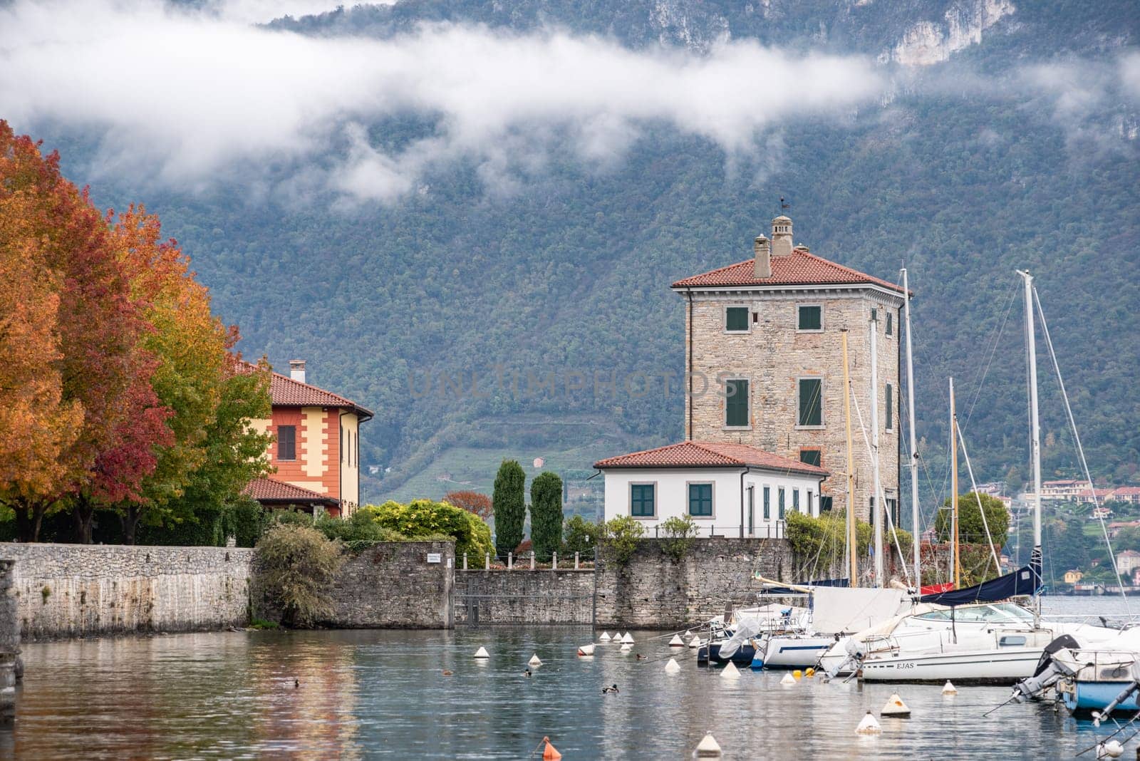 The port of Bellagio at lake Como, Italy