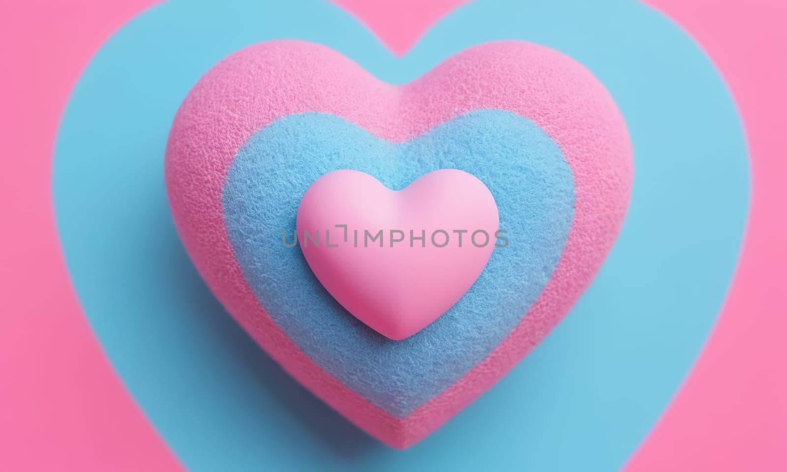 A glossy pink heart stands out against a vibrant blue background. The image exudes warmth and affection and is perfect for themes of love and romance. Ideal for Valentine s Day promotions or expressing sentiments of love.
