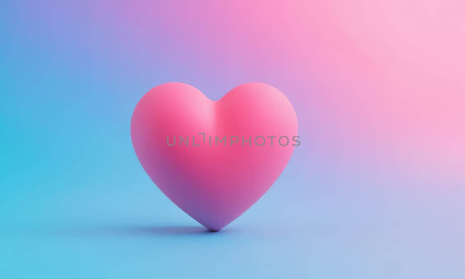 Glossy heart on a bright background. Blue and pink pastel colors by Andre1ns