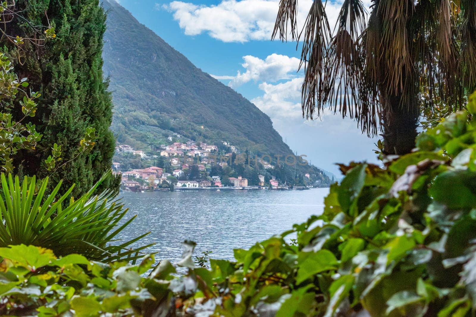 View of Fiumelatte at lake Como, seen from Varenna, Italy