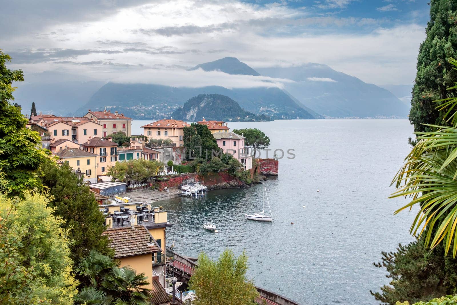 View of little town Varenna at lake Como by imagoDens