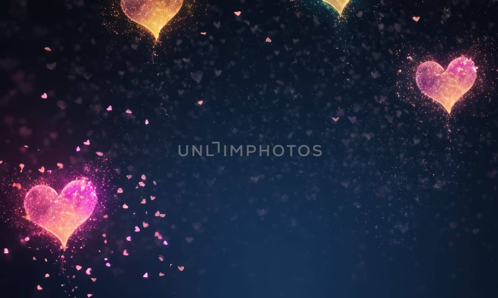A captivating image showcasing a sparkling heart amidst a magical atmosphere. The glistening particles create an enchanting scene of love and romance. Ideal for Valentines Day or romantic occasions.