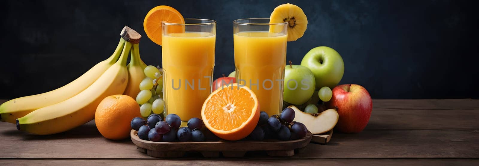 A glass of orange juice surrounded by fruit. Morning mood. by Andre1ns