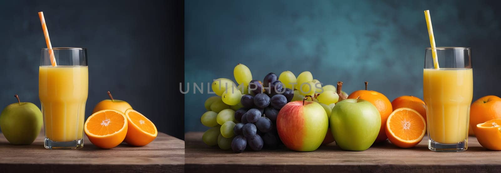 A glass of orange juice surrounded by fruit. Morning mood. by Andre1ns