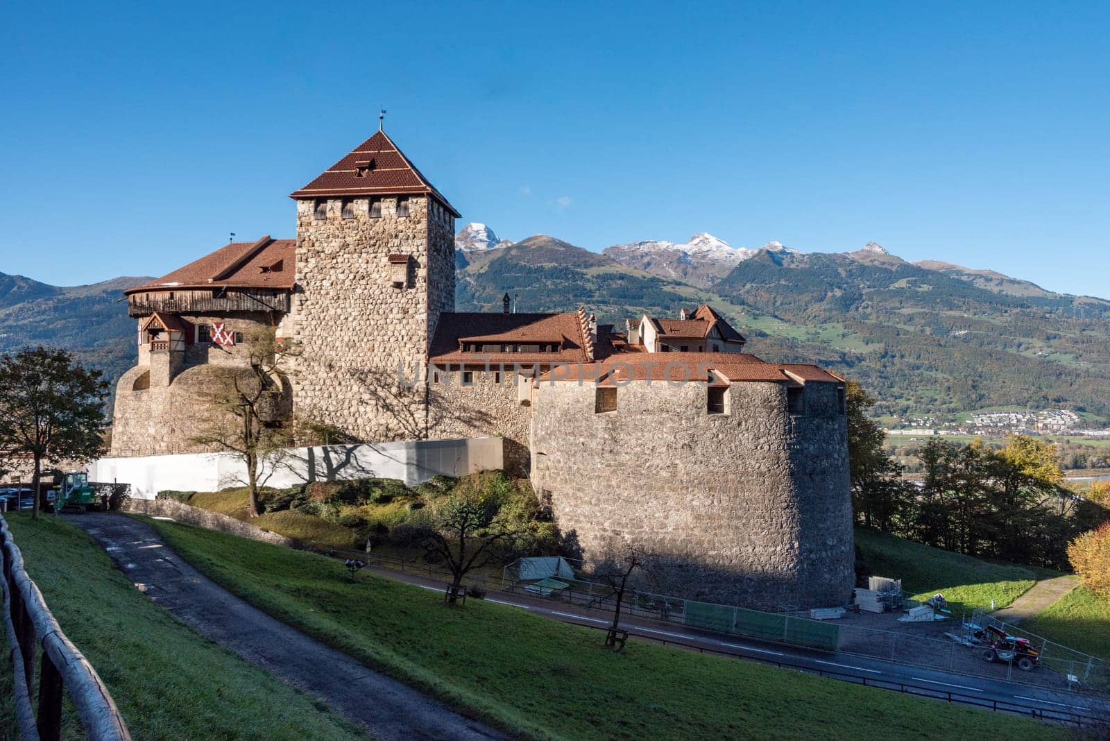 VADUZ, LIECHTENSTEIN - SEPTEMBER 28, 2023 - Vaduz Castle, the official residence of the Prince of Liechtenstein