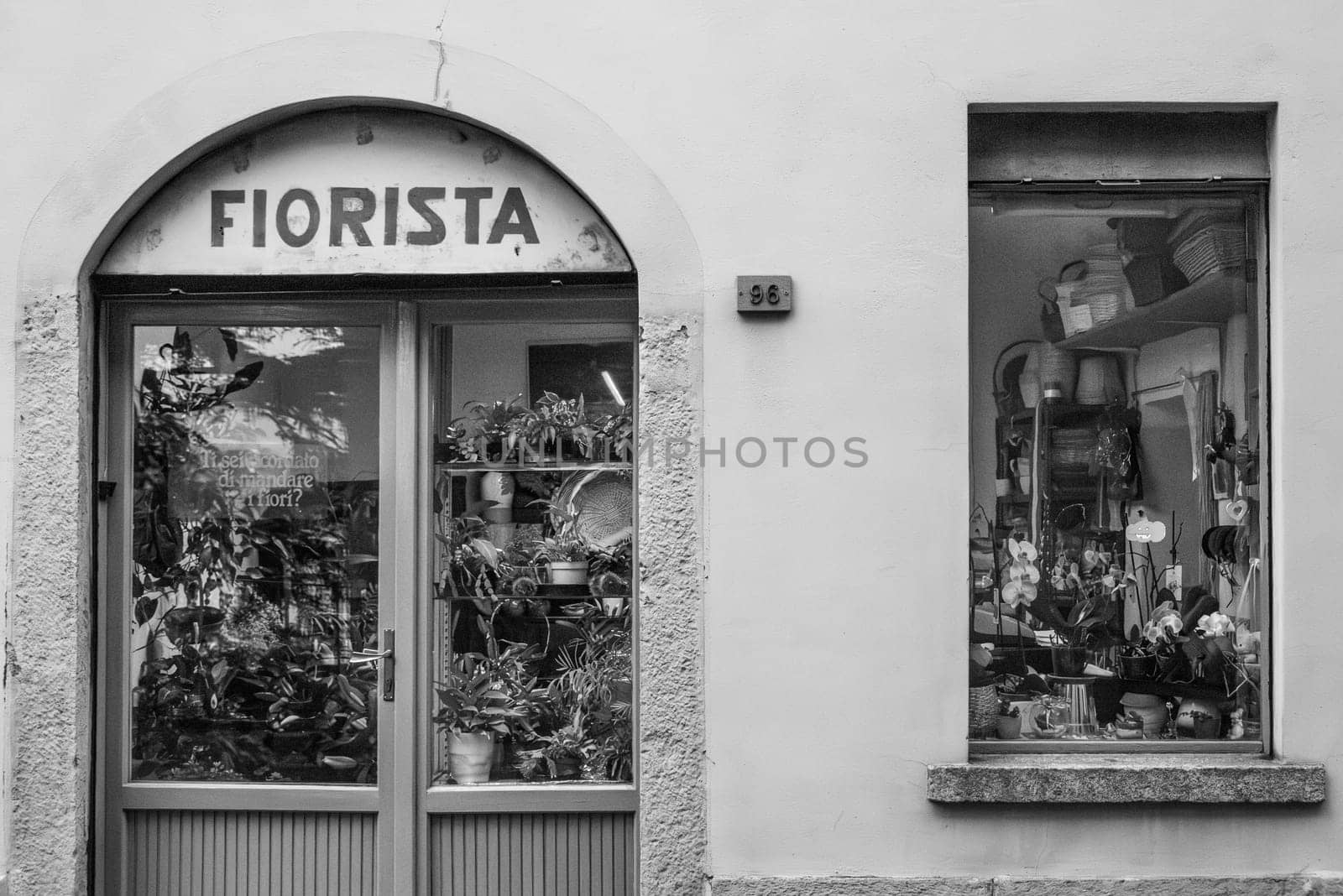 BELLAGIO, ITALY - OCTOBER 02,2023 - A florist shop in the center of Bellagio, lake Como in Italy
