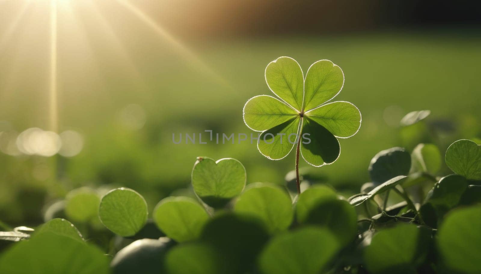 A close-up shot of fresh green clover leaves with water drops on a soft blurred background. This image symbolizes luck, nature, and growth.