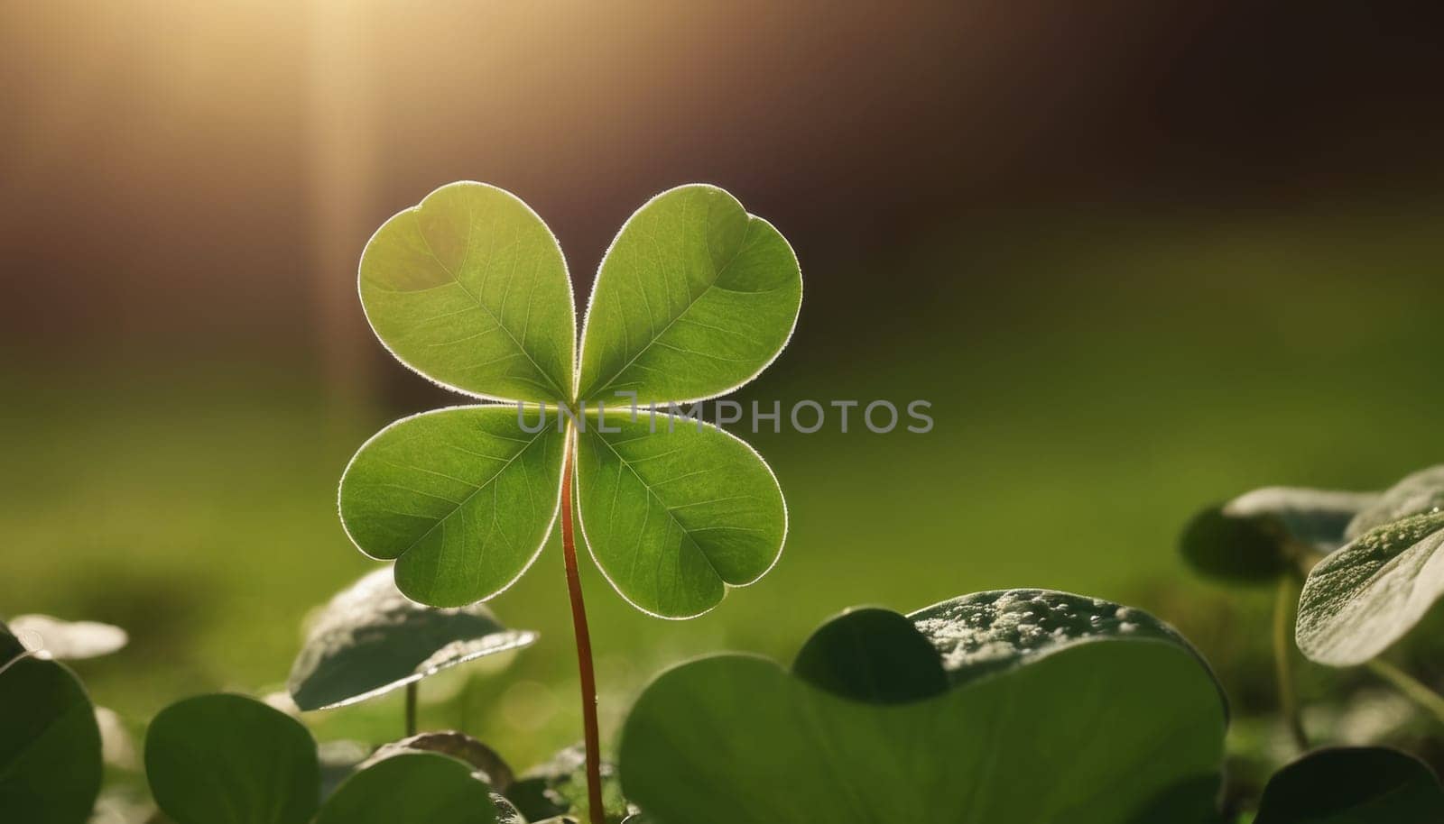 A close-up shot of fresh green clover leaves with water drops on a soft blurred background. This image symbolizes luck, nature, and growth.