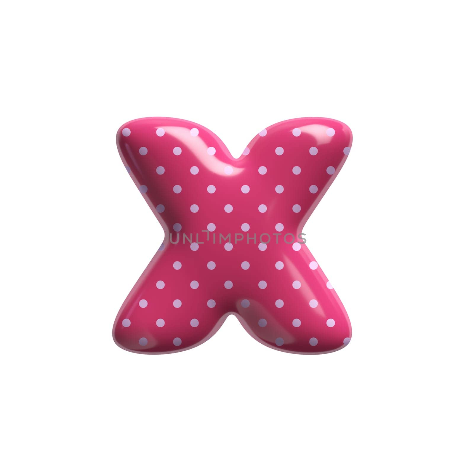Polka dot letter X - Small 3d pink retro font - Suitable for Fashion, retro design or decoration related subjects by chrisroll