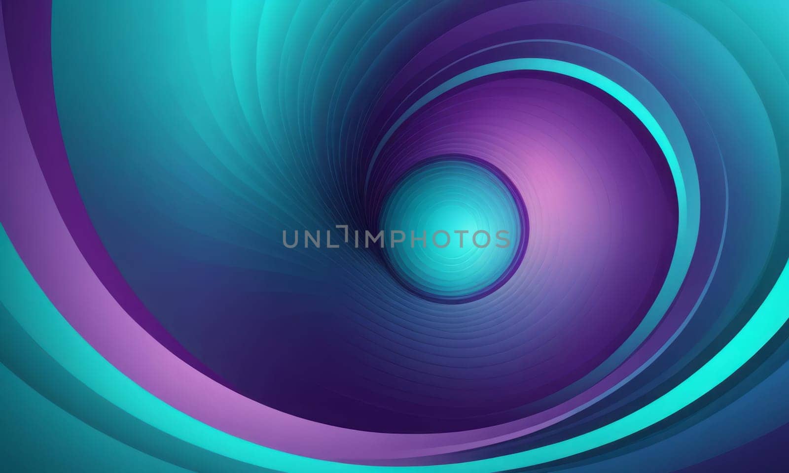 A gradient wallpaper with Toroidal shapes using aqua and dark orchid gradient colors. Generative AI.