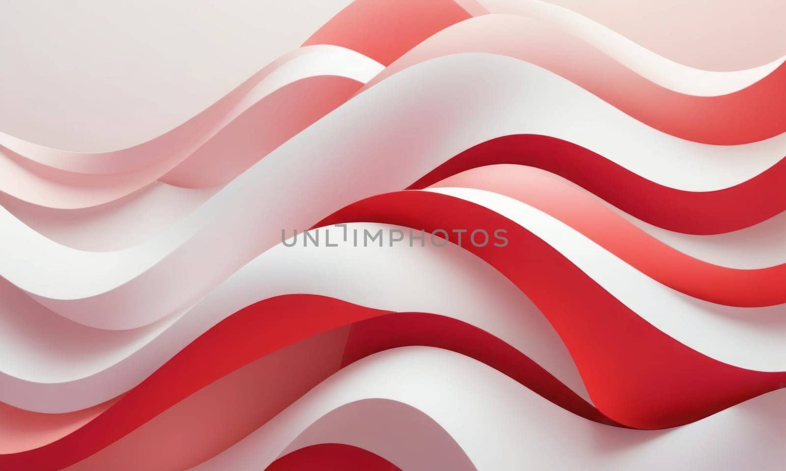 A gradient wallpaper with Sculpted shapes using white and red gradient colors. Generative AI.