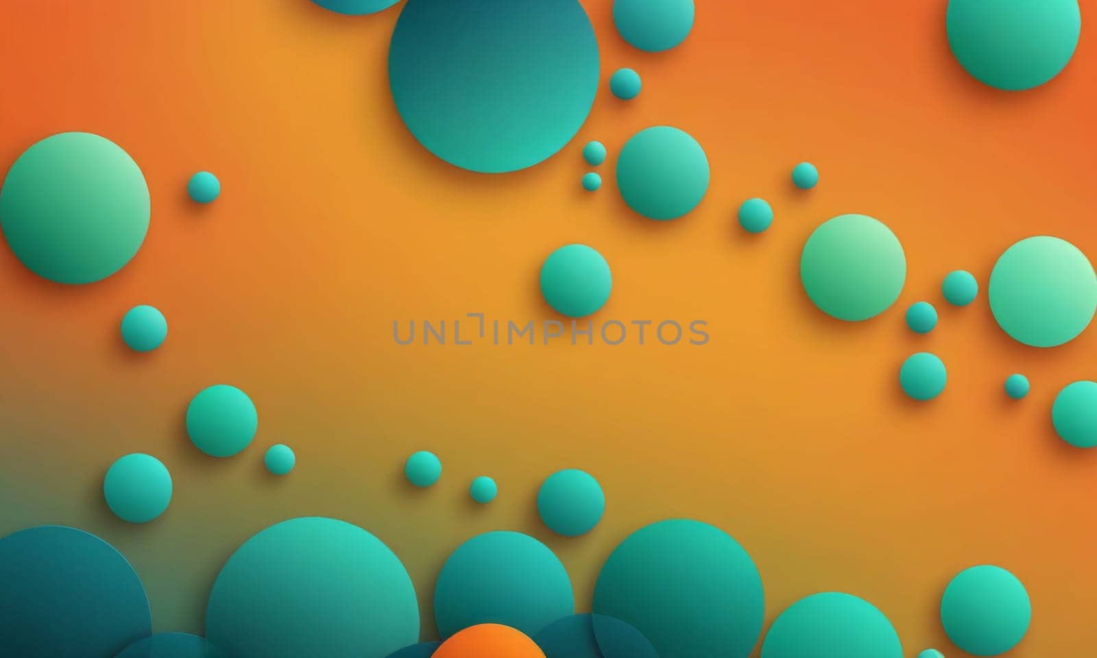 Dimpled Shapes in Orange Sea green by nkotlyar