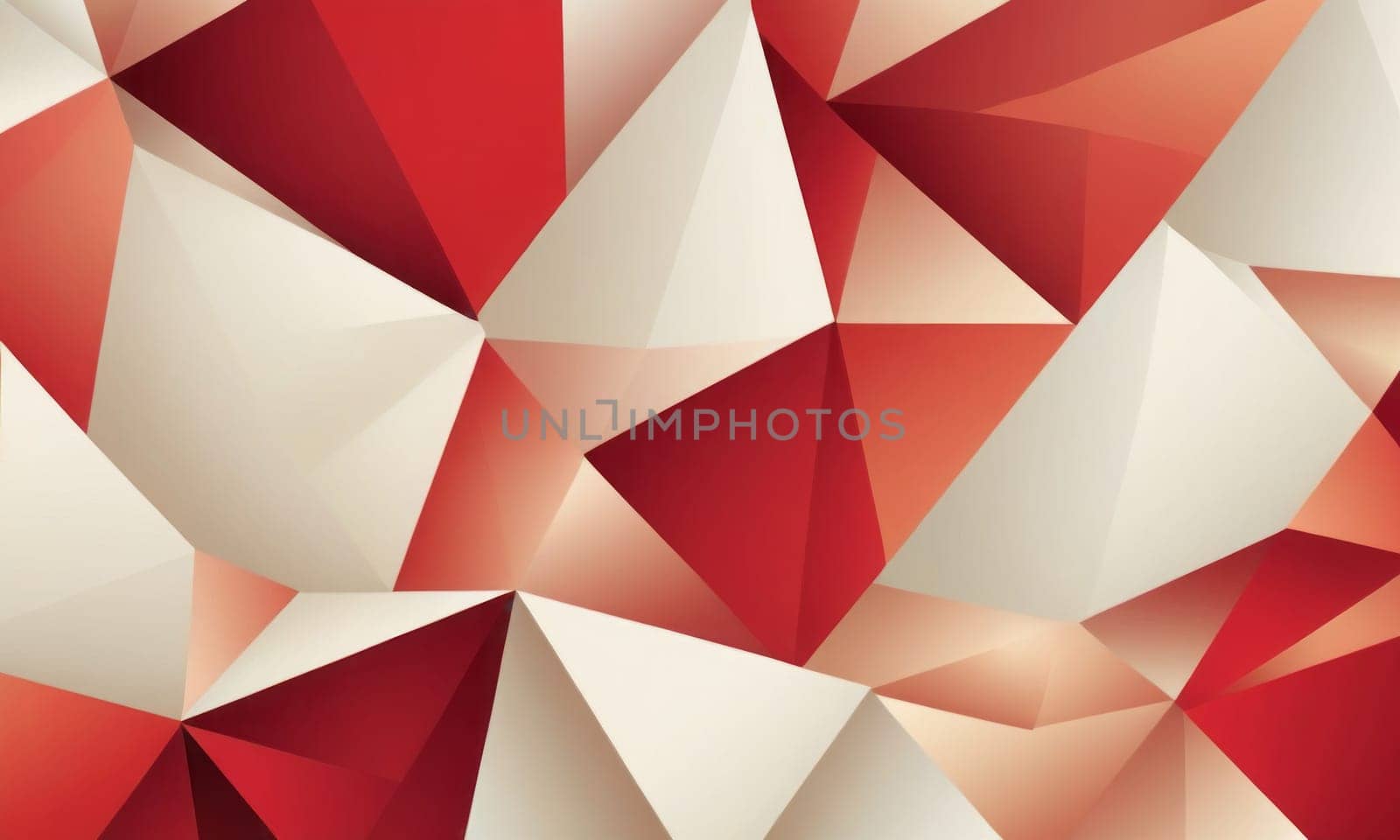 A gradient wallpaper with Cubist shapes using red and antique white gradient colors. Generative AI.