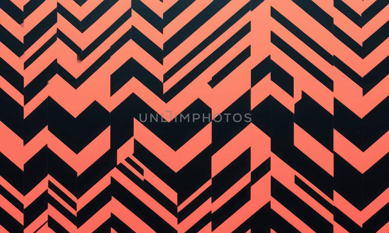 A gradient wallpaper with Chevron shapes using black and light coral gradient colors. Generative AI.