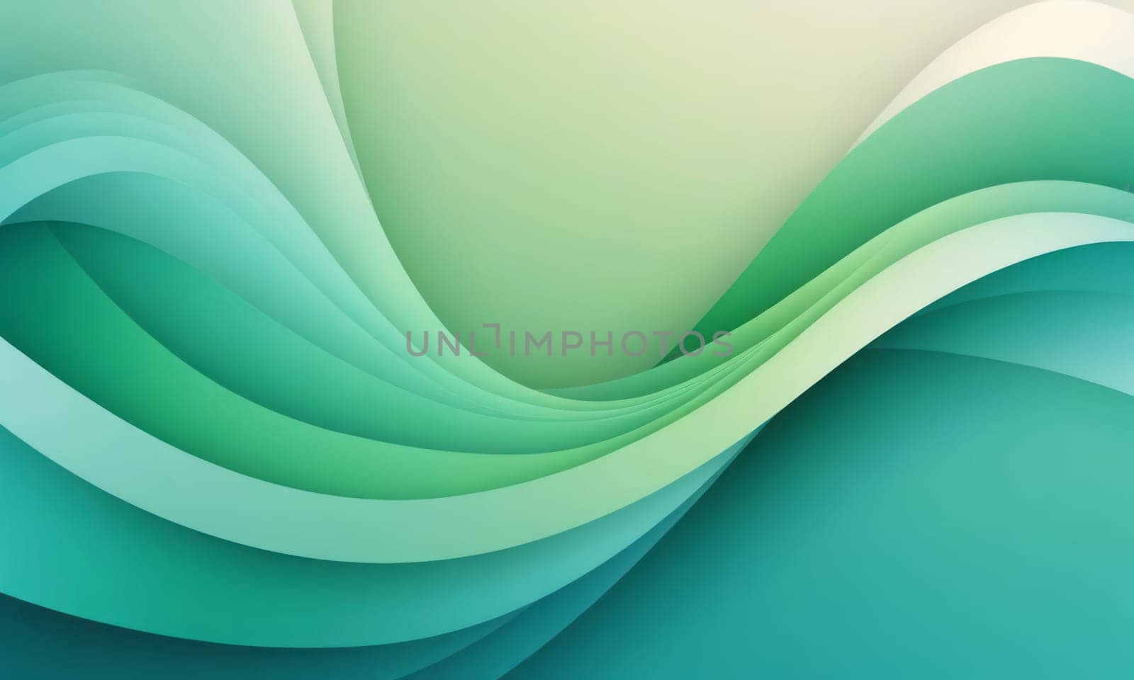 A gradient wallpaper with Twisted shapes using white and lightseagreen gradient colors. Generative AI.