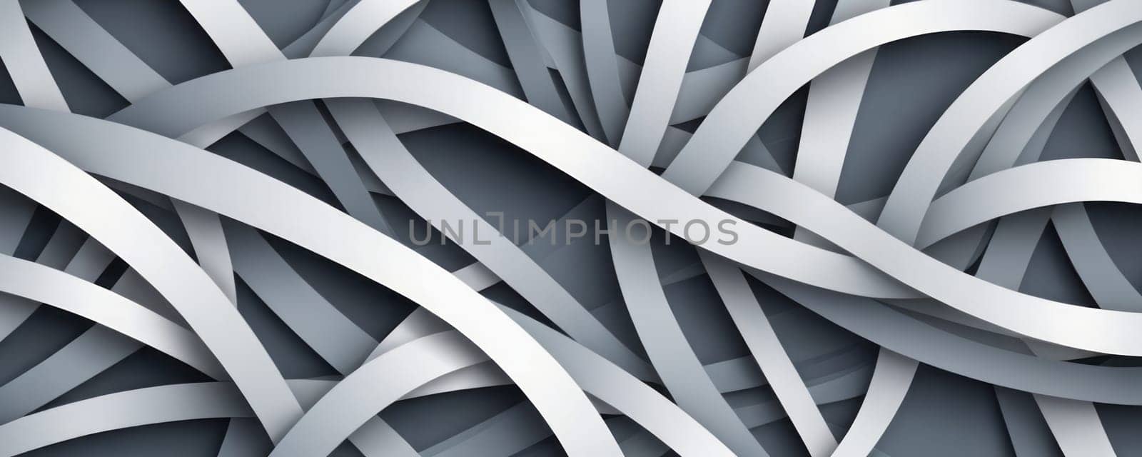 A gradient wallpaper with Intertwined shapes using white and lightslategray gradient colors. Generative AI.