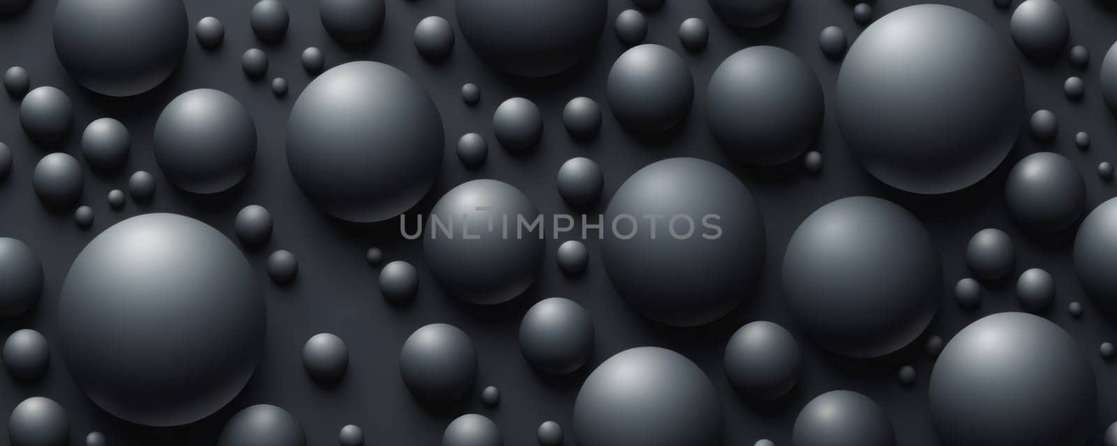 A gradient wallpaper with Globular shapes using black and dimgrey gradient colors. Generative AI.