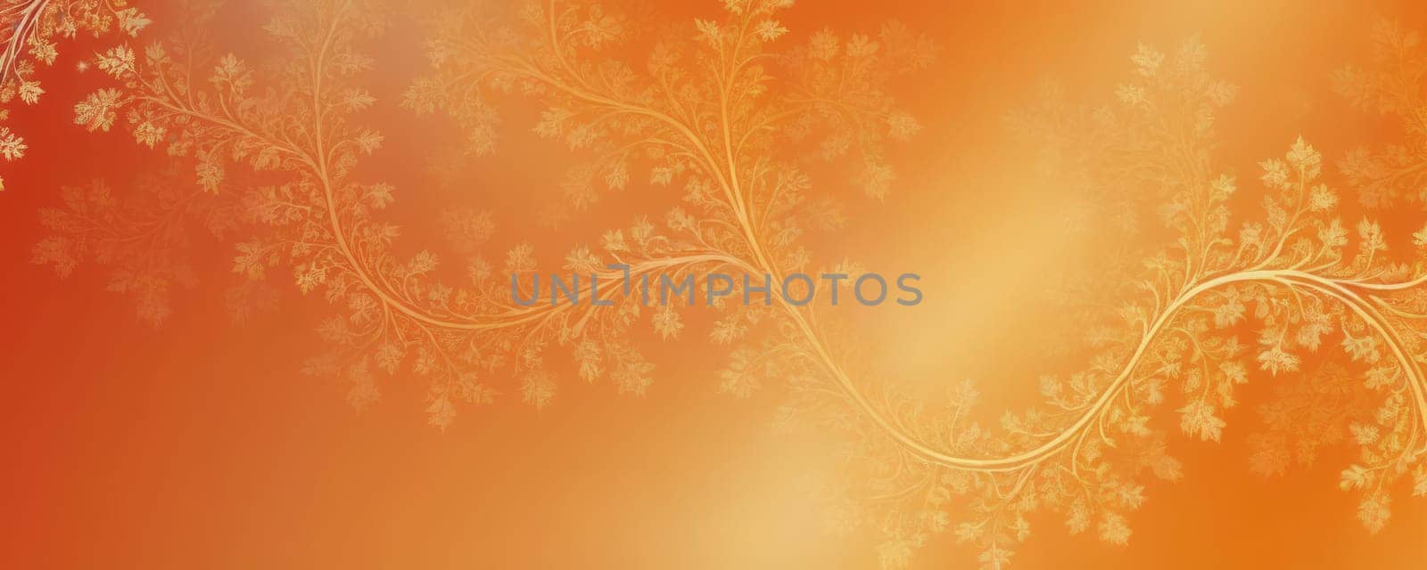 A gradient wallpaper with Fractal shapes using orange and beige gradient colors. Generative AI.