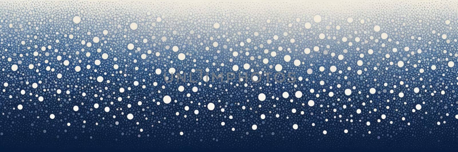 A gradient wallpaper with Stippled shapes using navy and floral white gradient colors. Generative AI.