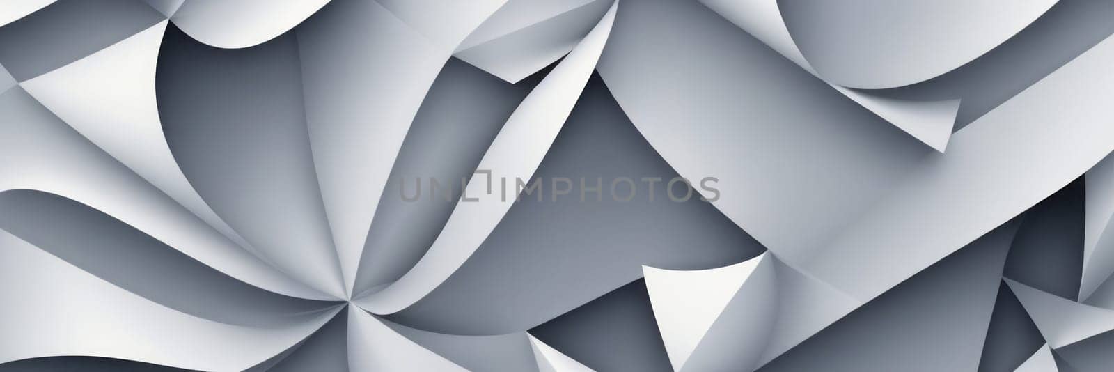 A gradient wallpaper with Hollow shapes using gray and ghost white gradient colors. Generative AI.