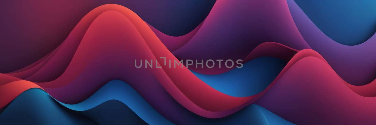 A gradient wallpaper with Sigmoid shapes using maroon and midnight blue gradient colors. Generative AI.