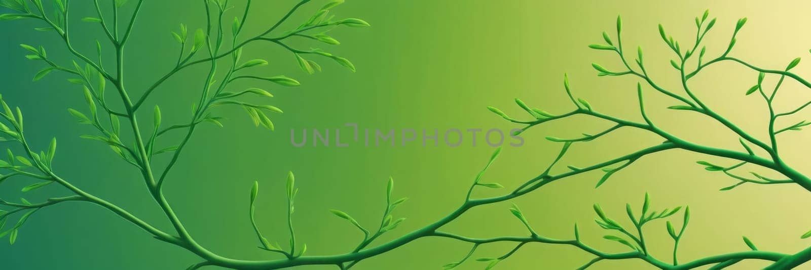 A gradient wallpaper with Branched shapes using green and Gainsboro gradient colors. Generative AI.