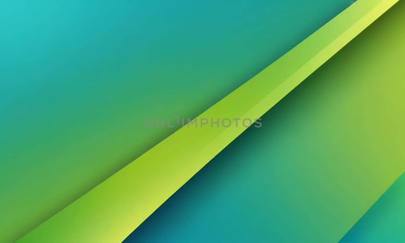 A gradient wallpaper with Oblique shapes using lime and light cyan gradient colors. Generative AI.