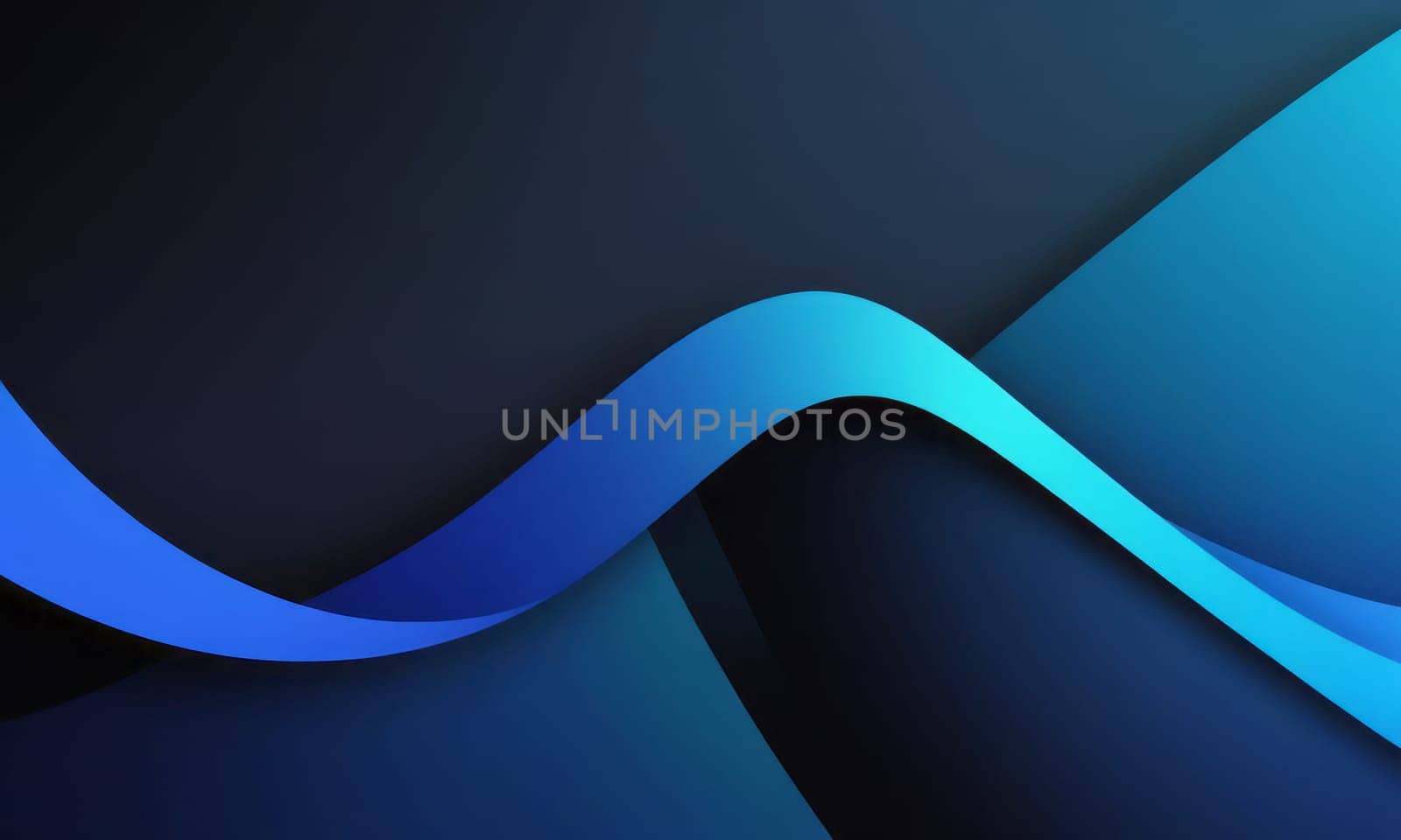 A gradient wallpaper with Oblique shapes using black and dodger blue gradient colors. Generative AI.