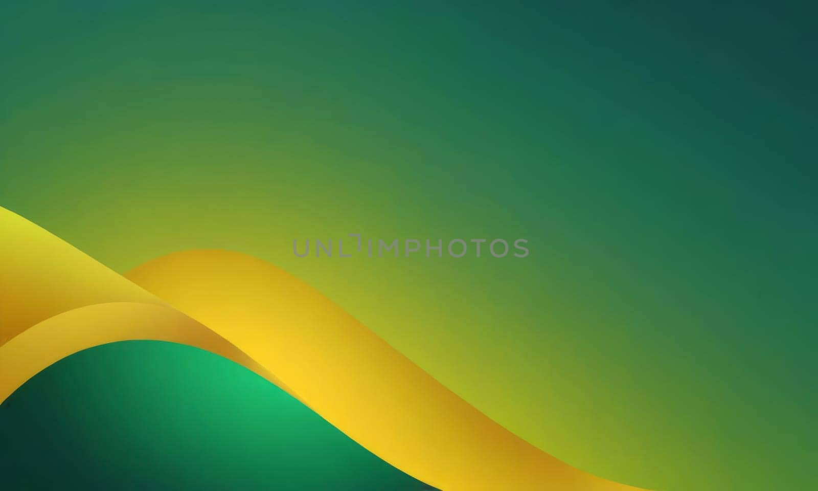 A gradient wallpaper with Hollow shapes using green and dark goldenrod gradient colors. Generative AI.