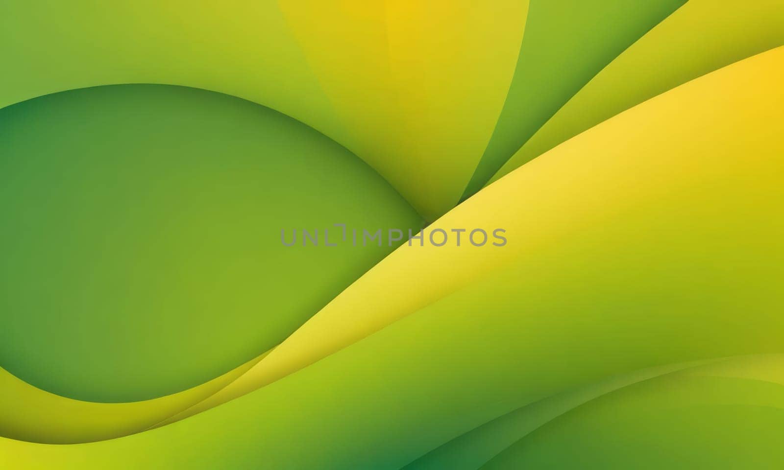A gradient wallpaper with Helical shapes using yellow and spring green gradient colors. Generative AI.