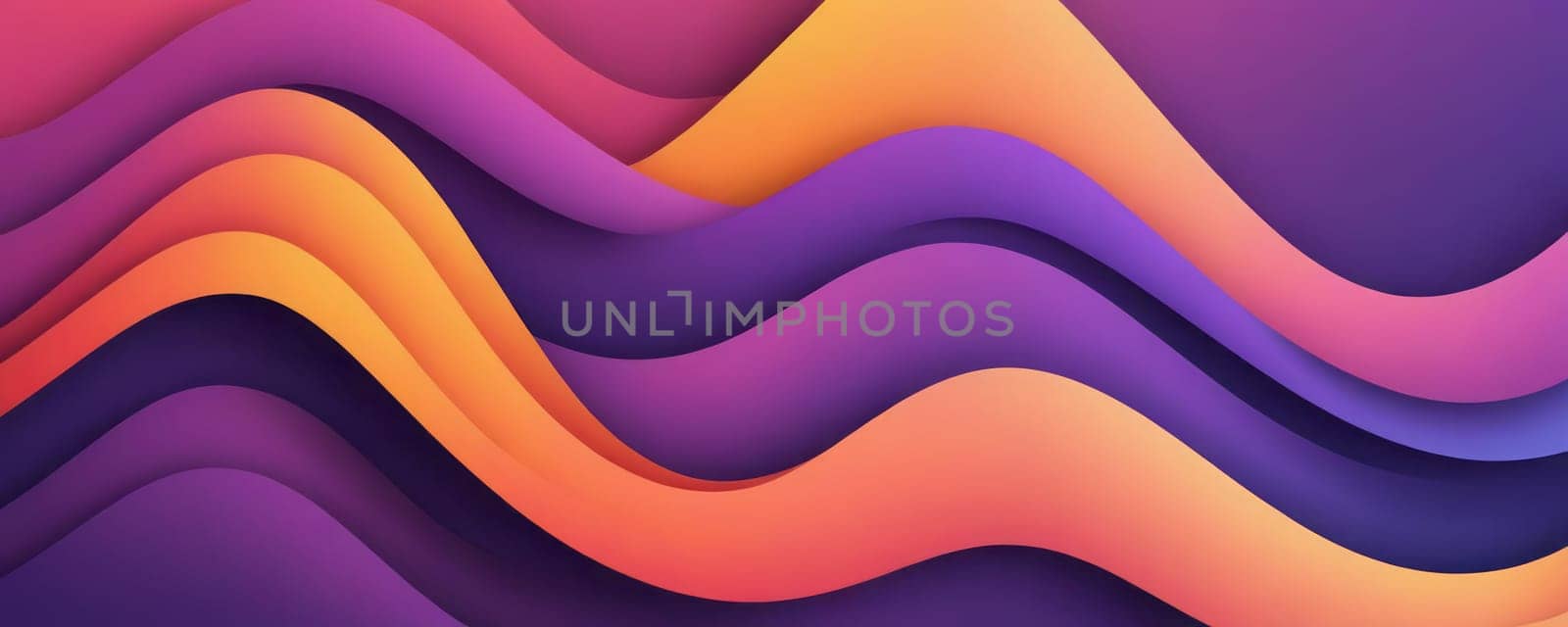 A gradient wallpaper with Waved shapes using purple and papaya whip gradient colors. Generative AI.