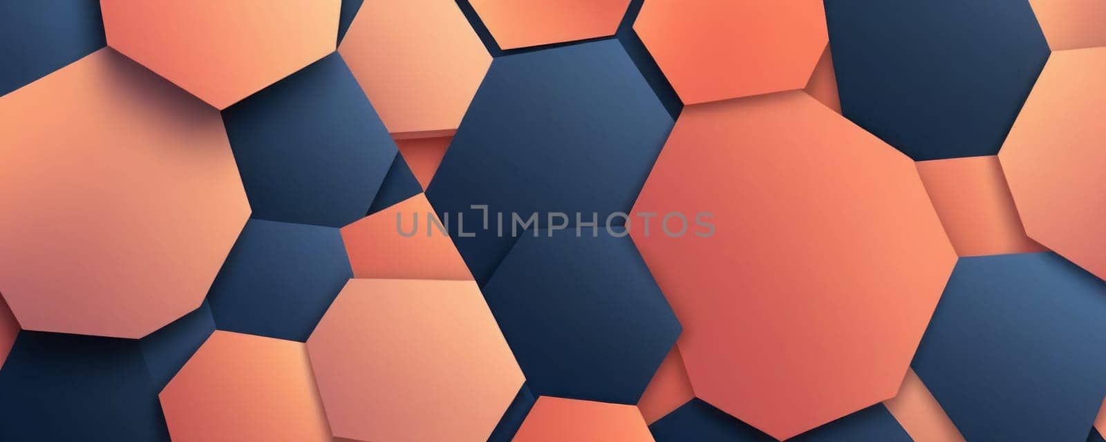 Hexagonal Shapes in Navy Light coral by nkotlyar