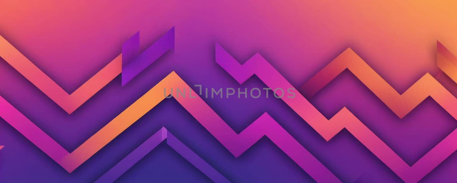 A gradient wallpaper with Arrow shapes using purple and papaya whip gradient colors. Generative AI.