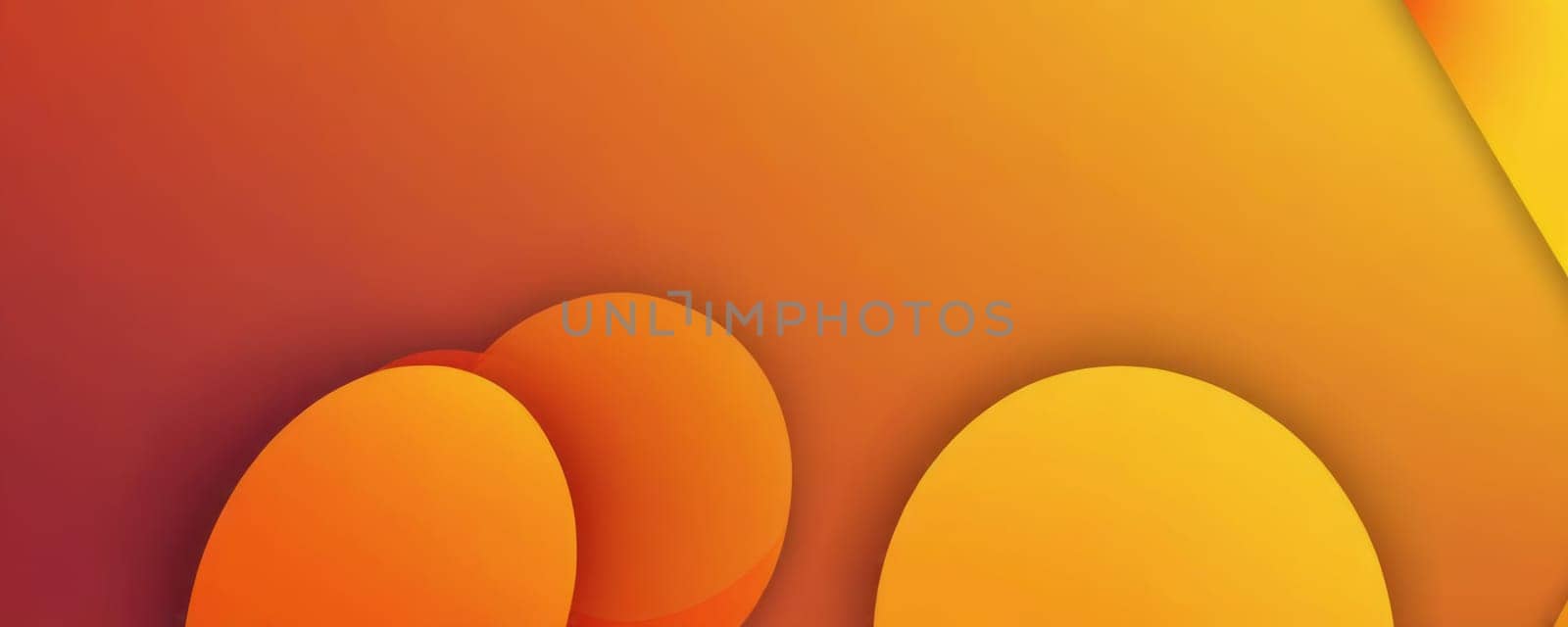 A gradient wallpaper with Cylindrical shapes using yellow and dark orange gradient colors. Generative AI.