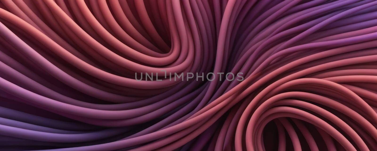 A gradient wallpaper with Coiled shapes using maroon and medium purple gradient colors. Generative AI.