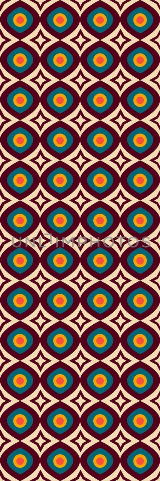 retro bookmark with geometrical pattern in mid century style