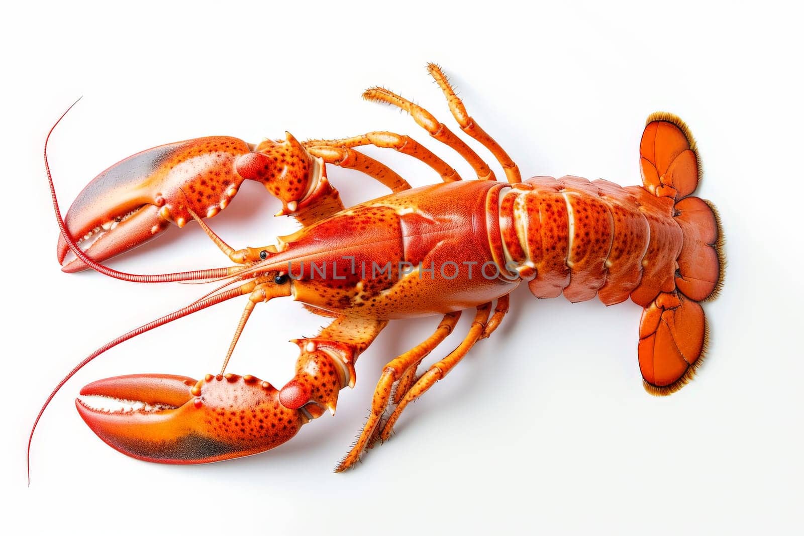 a red lobster on a white background.AI generative.