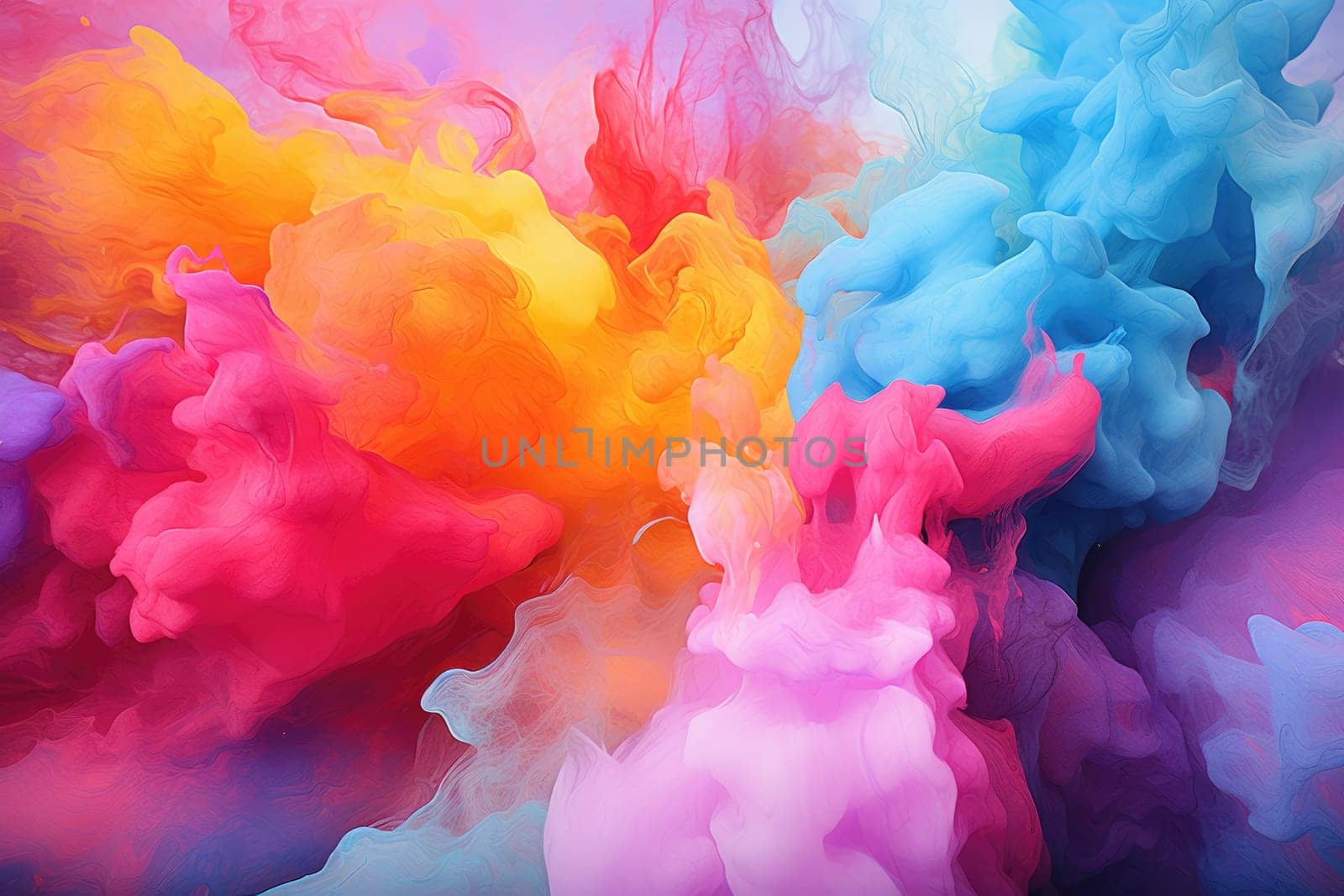 Colorful rainbow holi paint splash color powder explosion, generative ai by matamnad